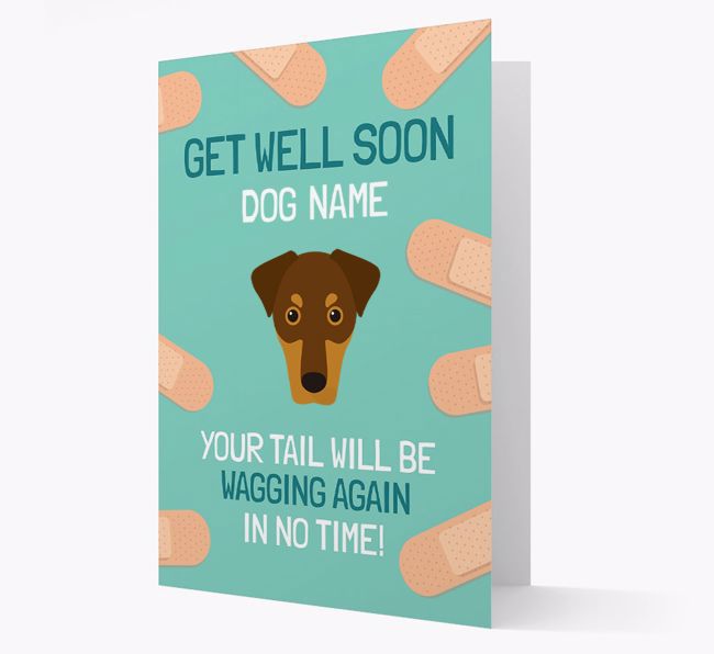 Personalised 'Get well soon {dogsName}' Card with {breedFullName} Icon